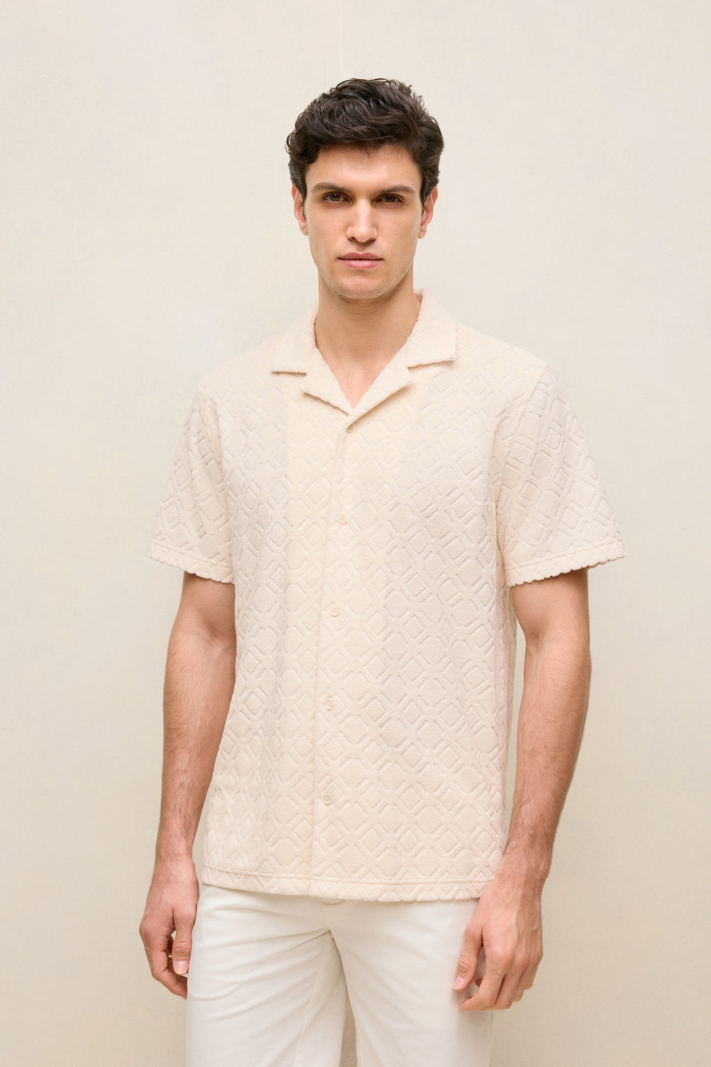 Terry Geo Tile Camp Shirt