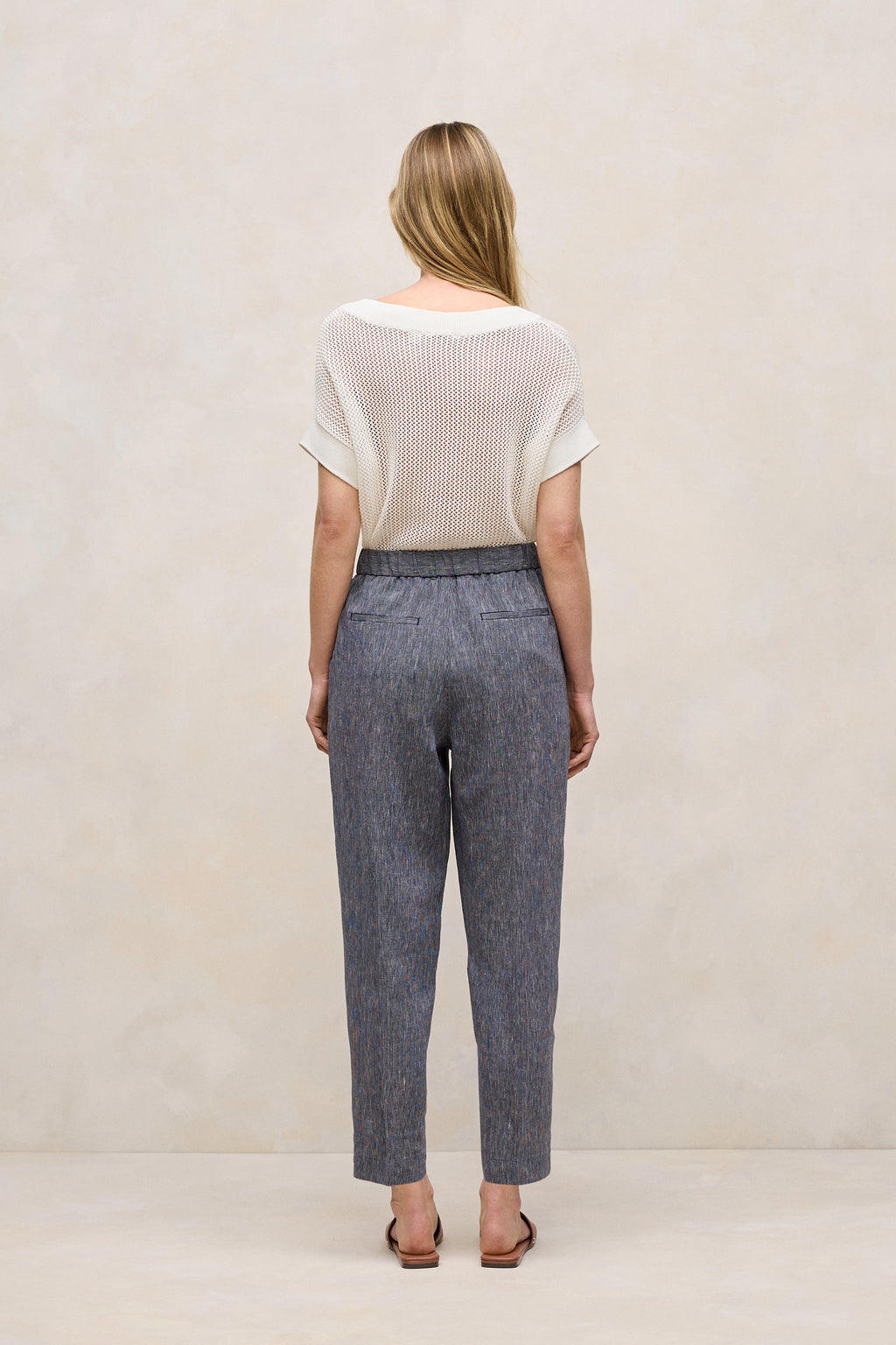 Linen End On End Stripe Relaxed Pant