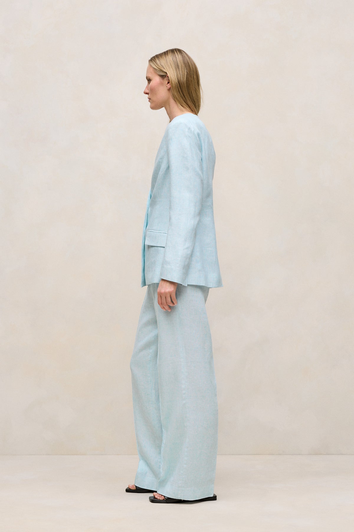 Linen Tailored Wide Leg Pant