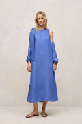 Delave Linen Sleeveless Column Dress