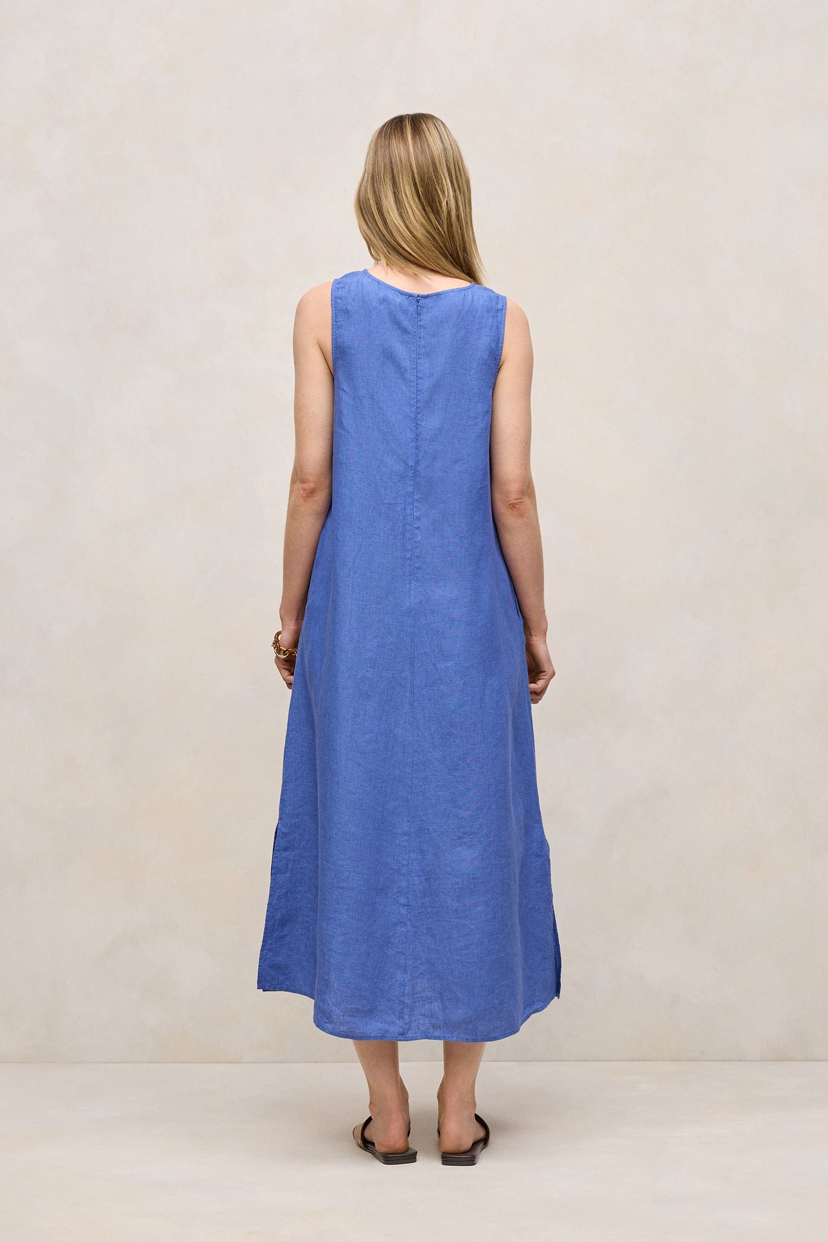 Delave Linen Sleeveless Column Dress
