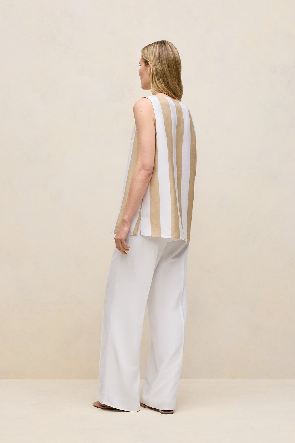 Cabana Stripe V Neck Trapeze Tank