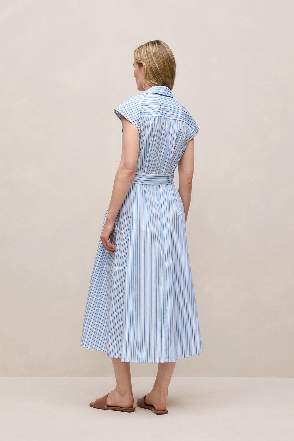 Sateen Regency Stripe Shirt Dress