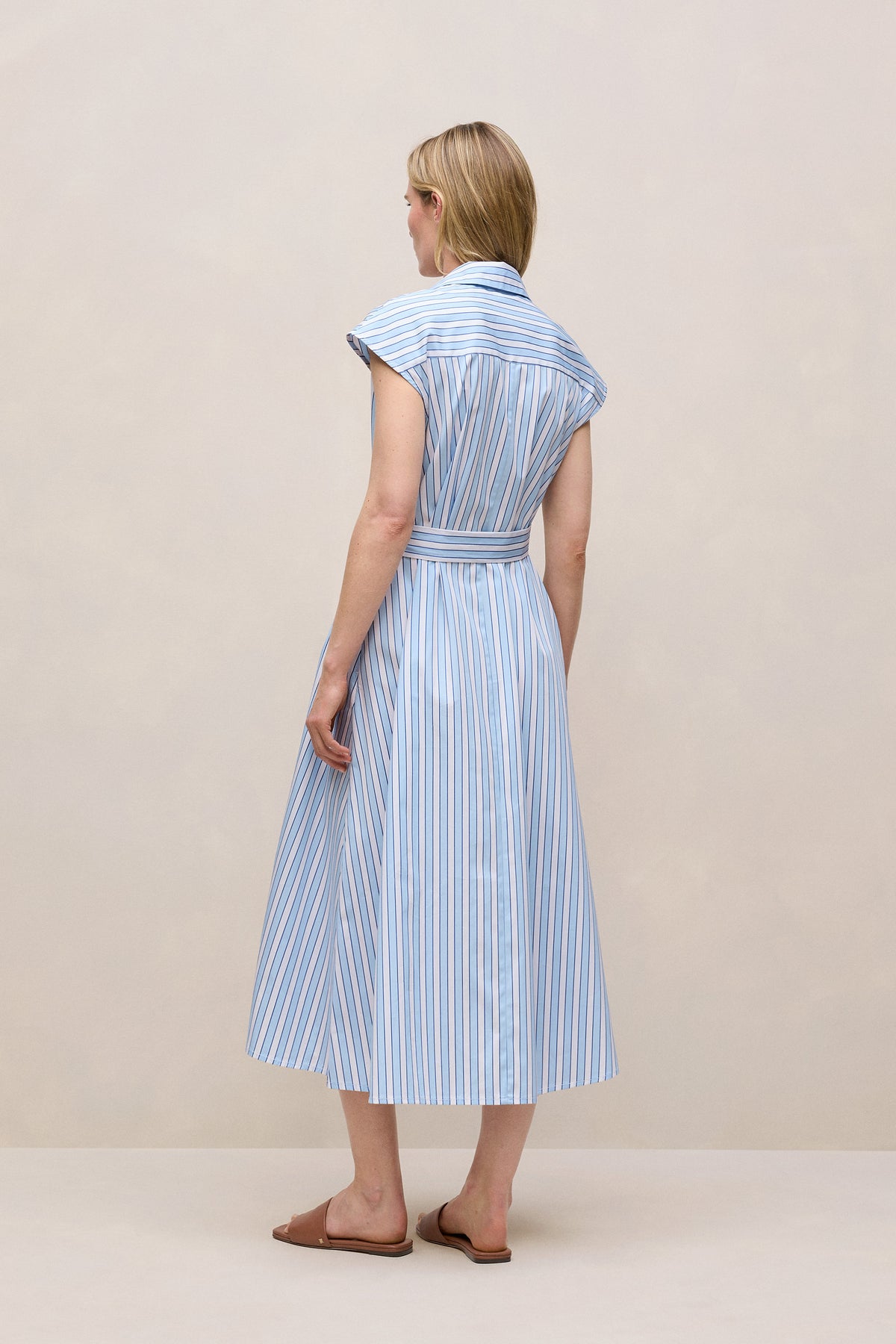 Sateen Regency Stripe Shirt Dress