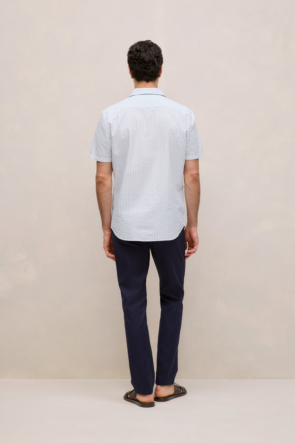 Regular Fit Seersucker Stripe Pocket Shirt