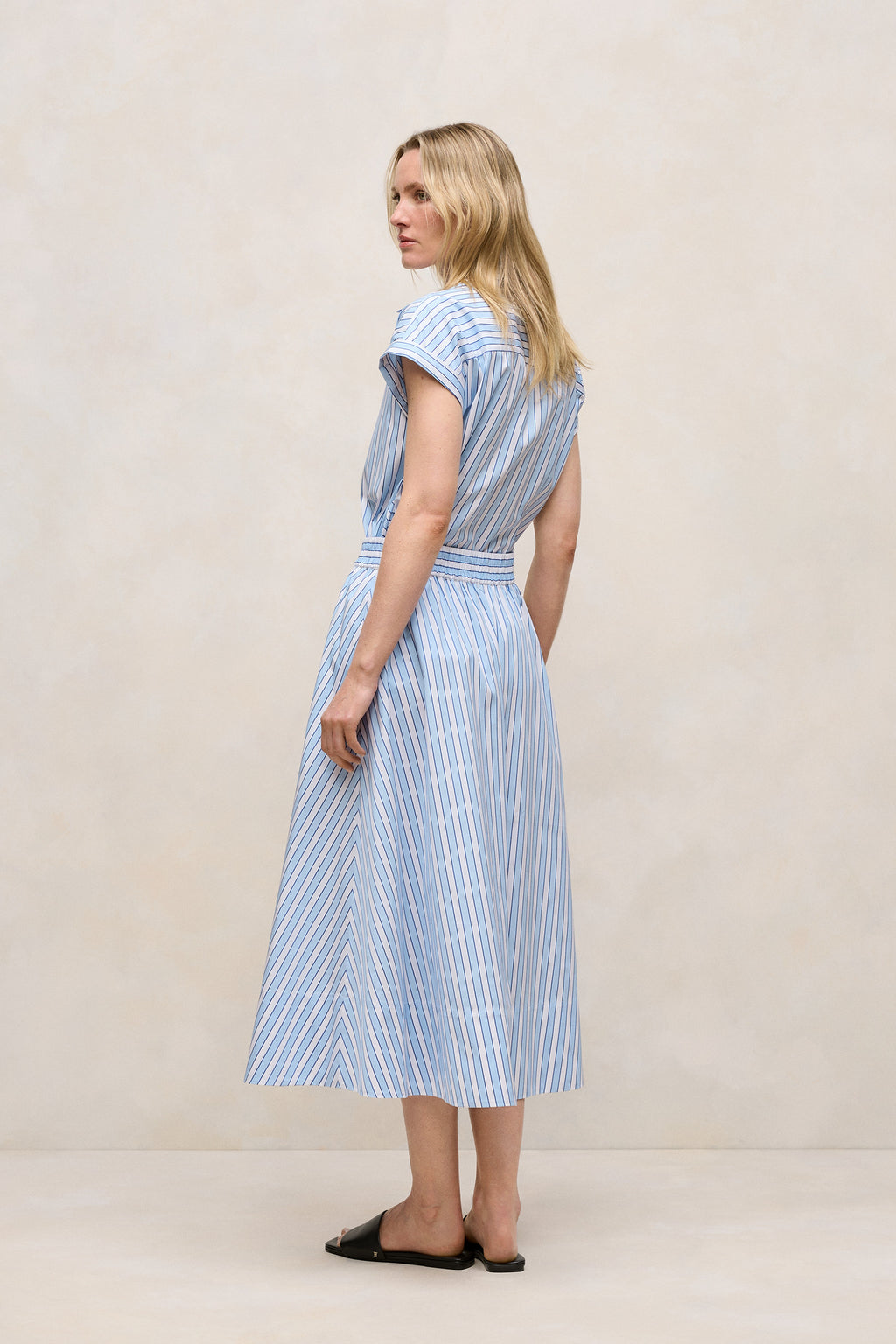 Jacquard Stripe Poplin Skirt