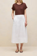 Stretch Linen Patch Pocket Skirt