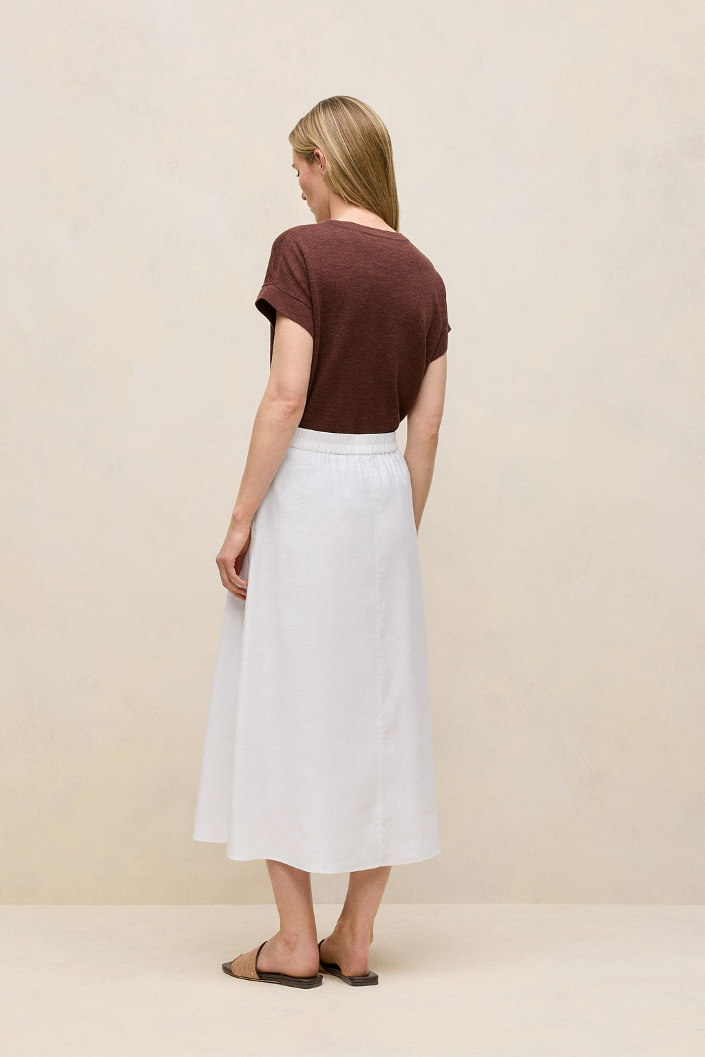 Stretch Linen Patch Pocket Skirt