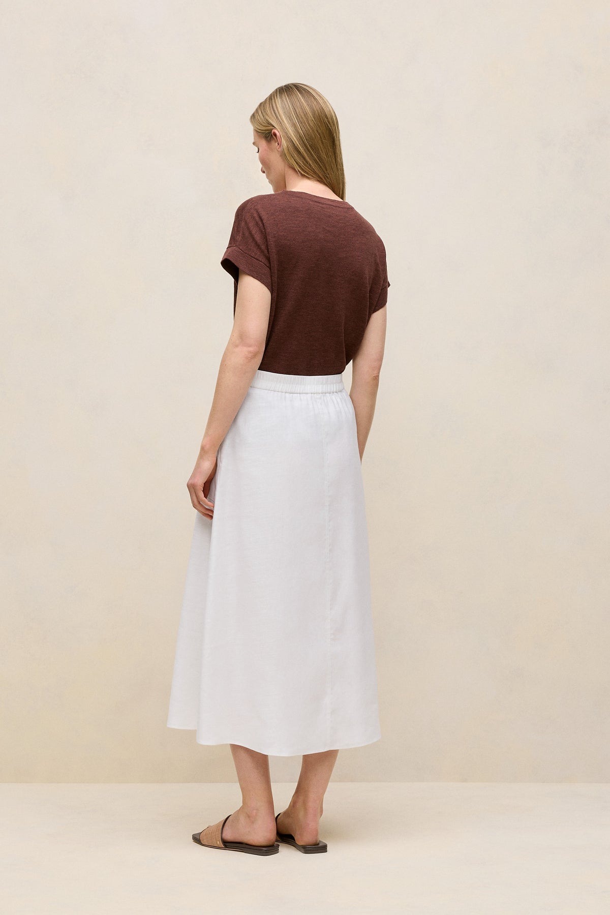 Stretch Linen Patch Pocket Skirt