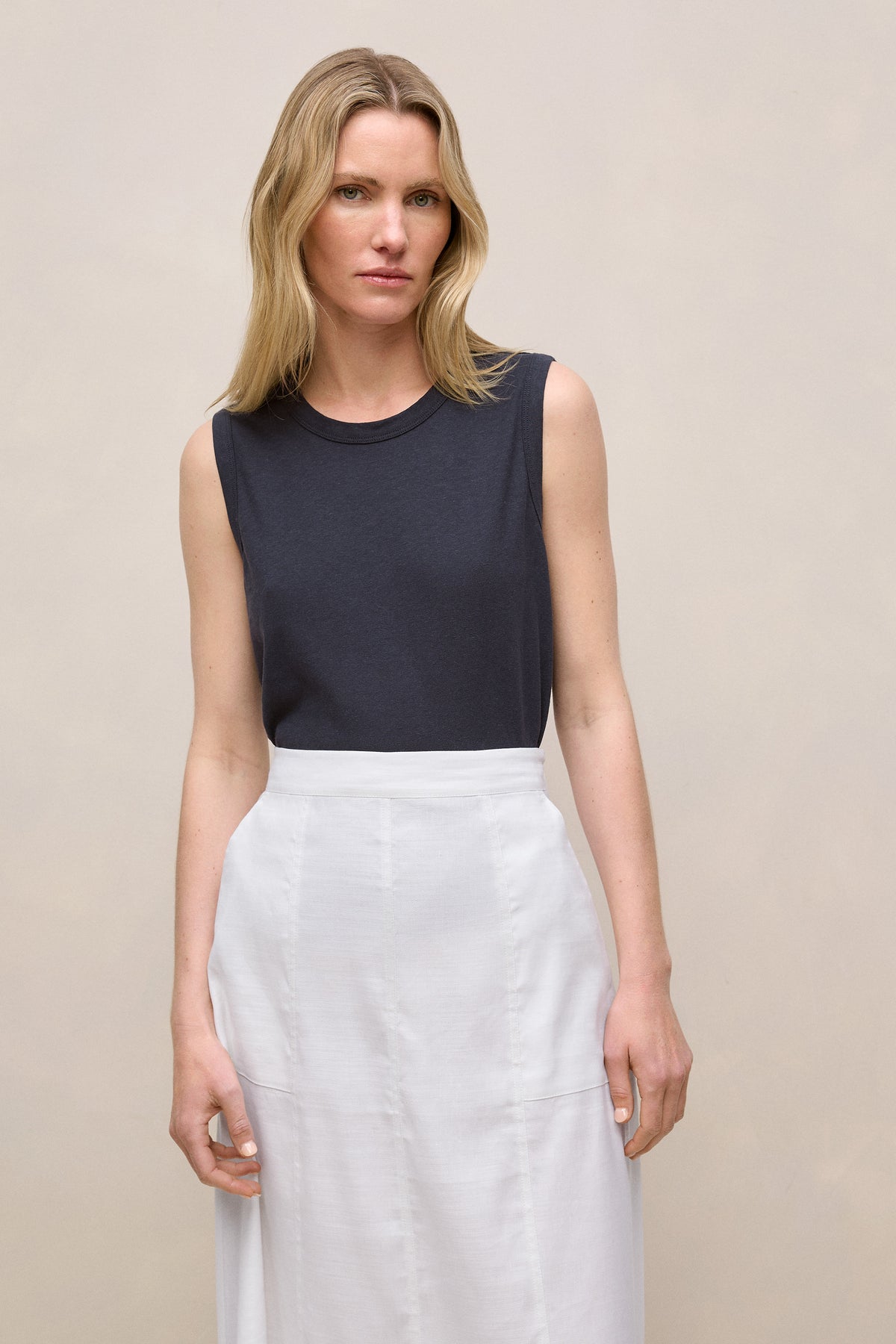 Linen Cotton Crew Tank
