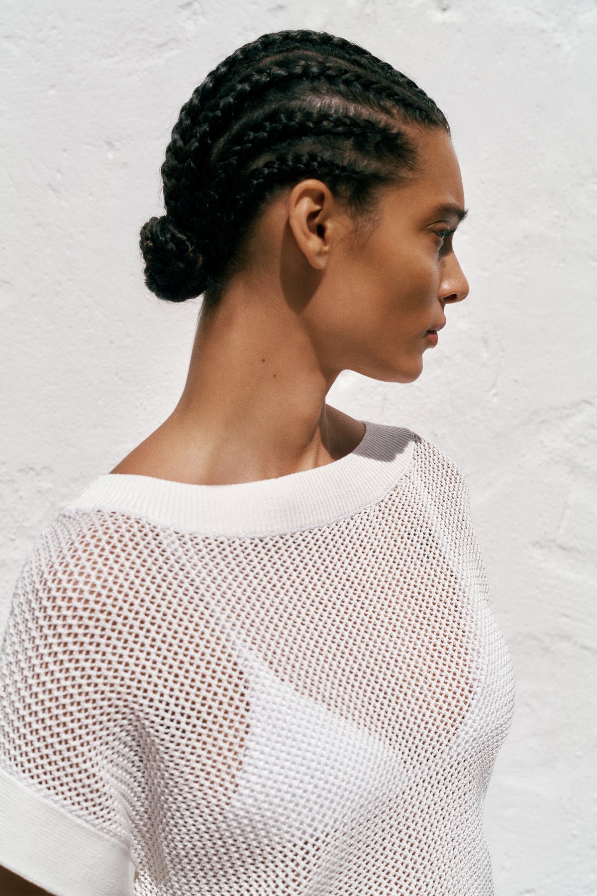 Mercerised Cotton Open Knit T-Shirt