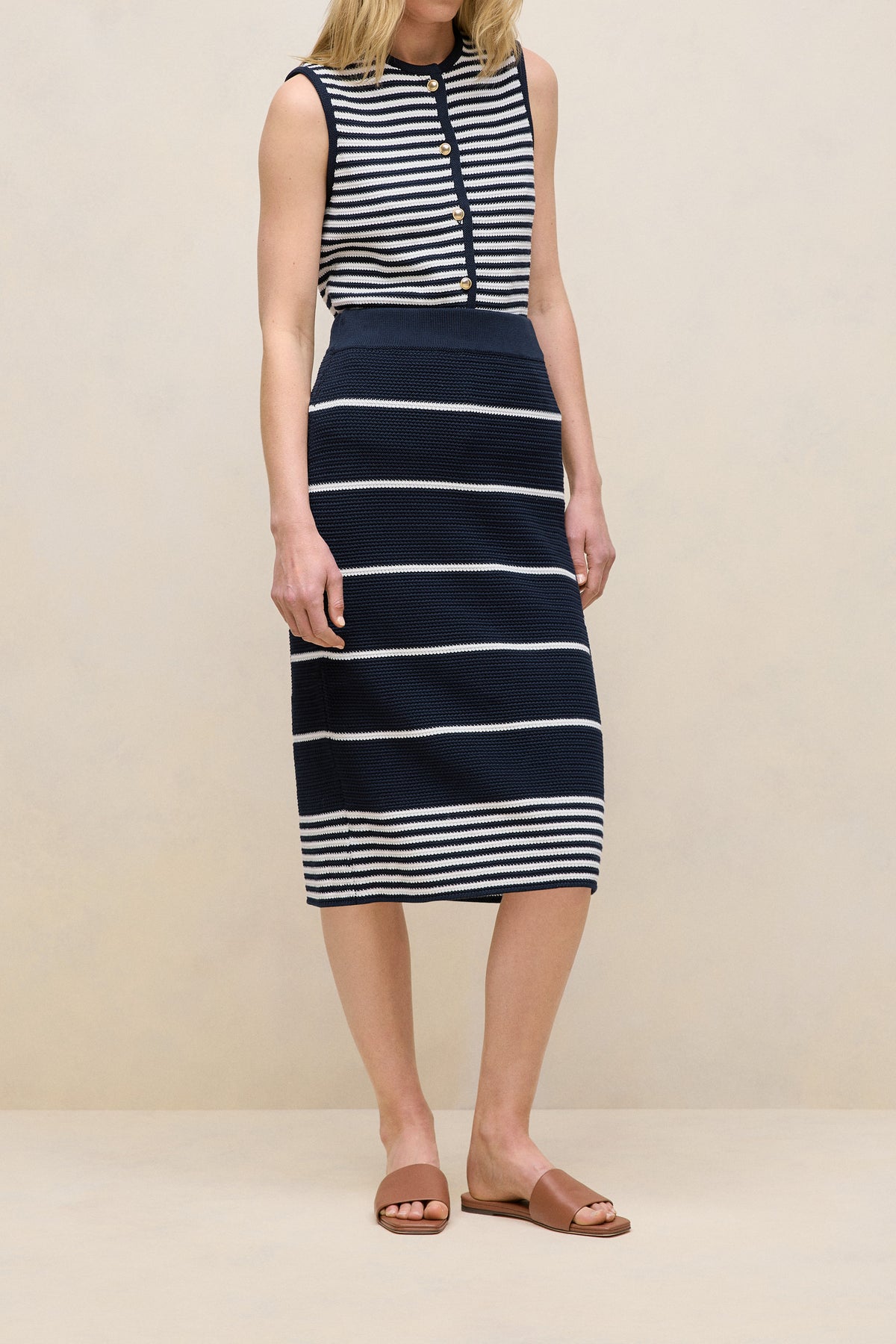 Stripe Knit Pencil Skirt