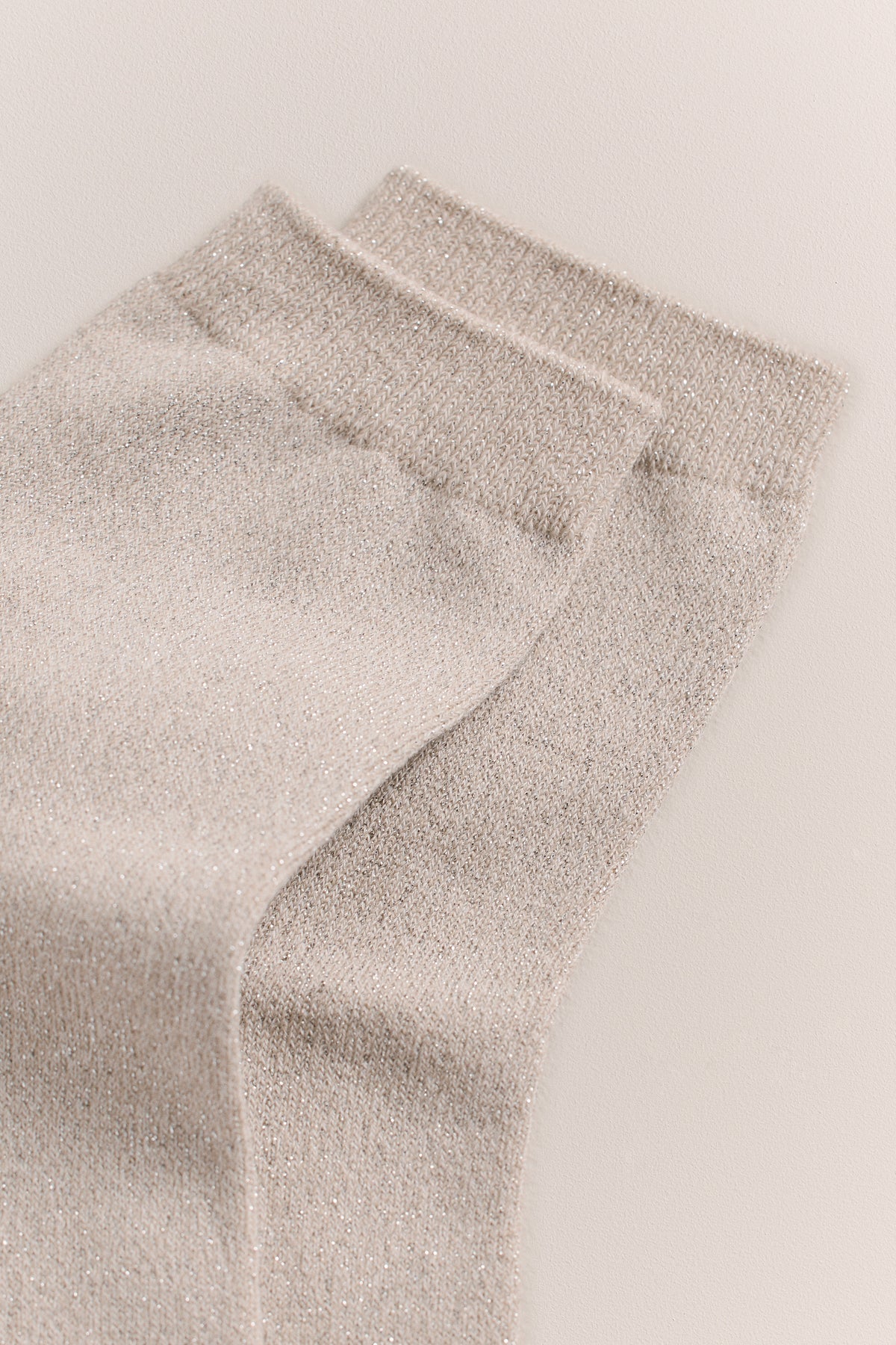Metallic Rib Crew Sock