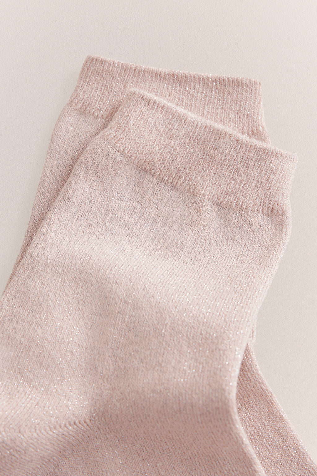 Metallic Rib Crew Sock