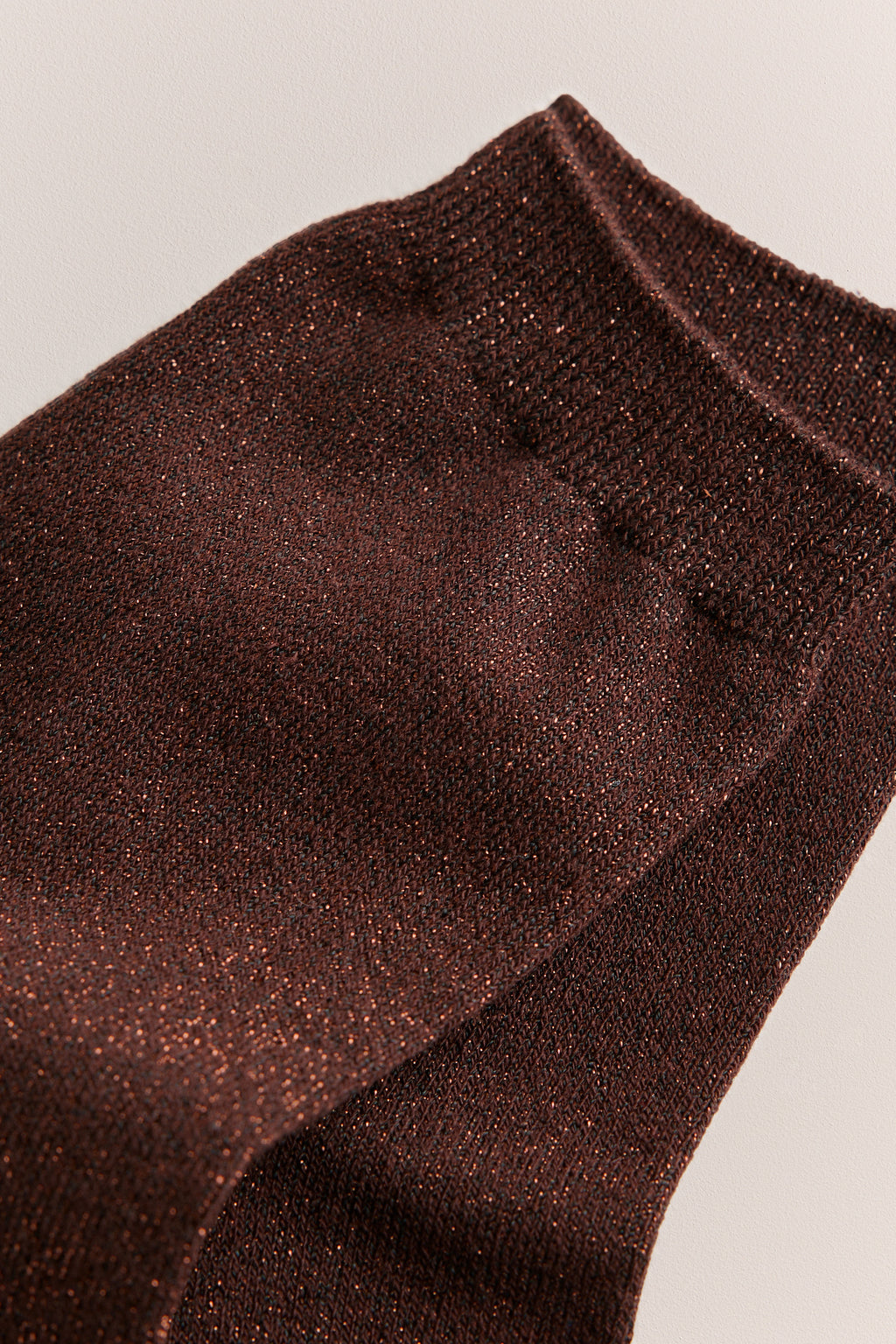 Metallic Rib Crew Sock