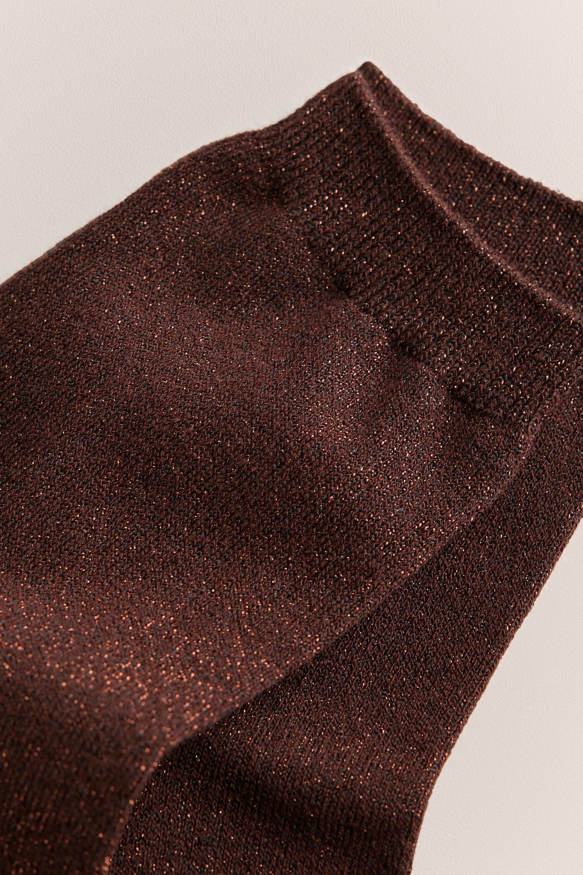 Metallic Rib Crew Sock