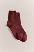 Metallic Rib Crew Sock