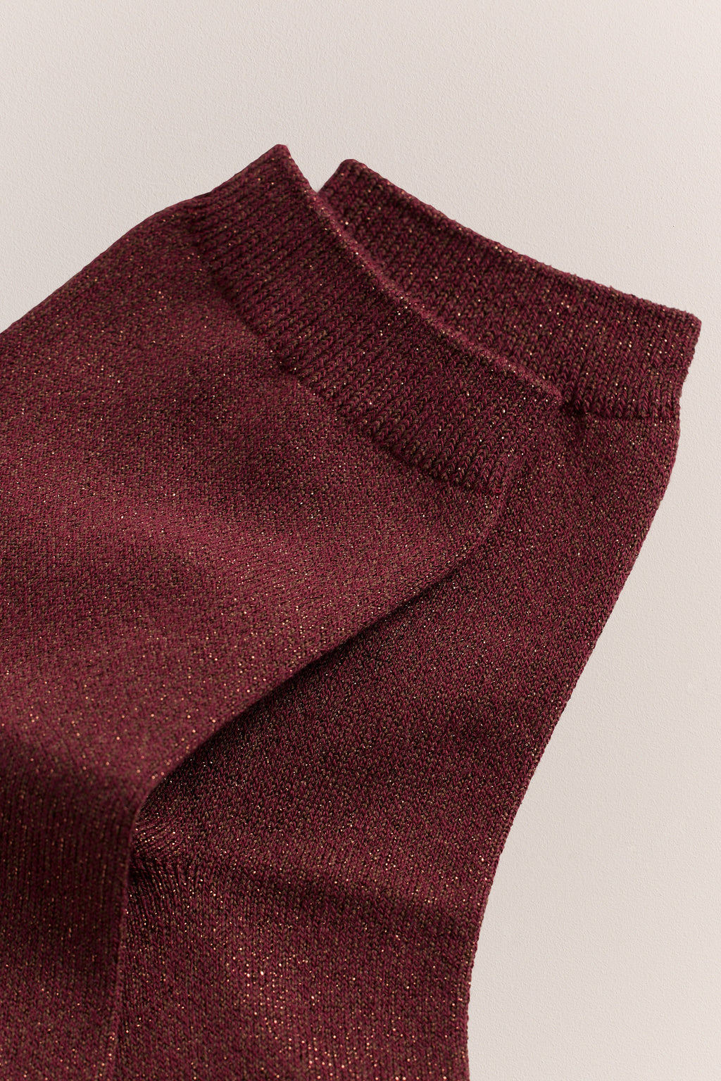 Metallic Rib Crew Sock