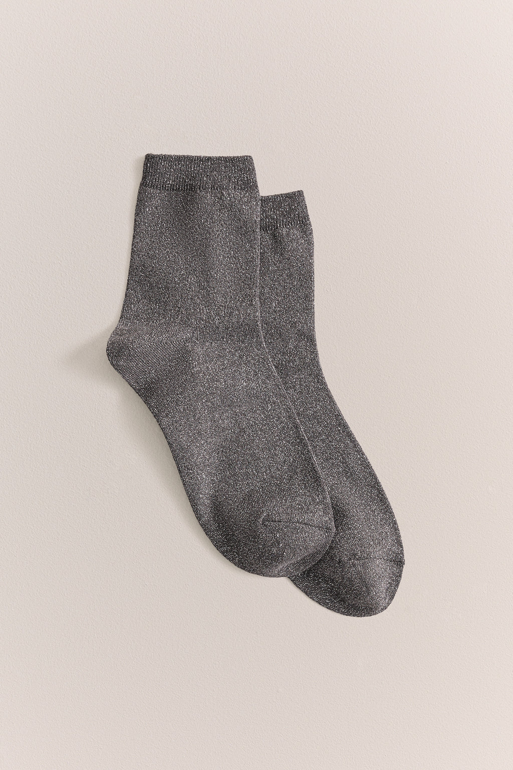 Metallic Rib Crew Sock