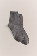 Metallic Rib Crew Sock
