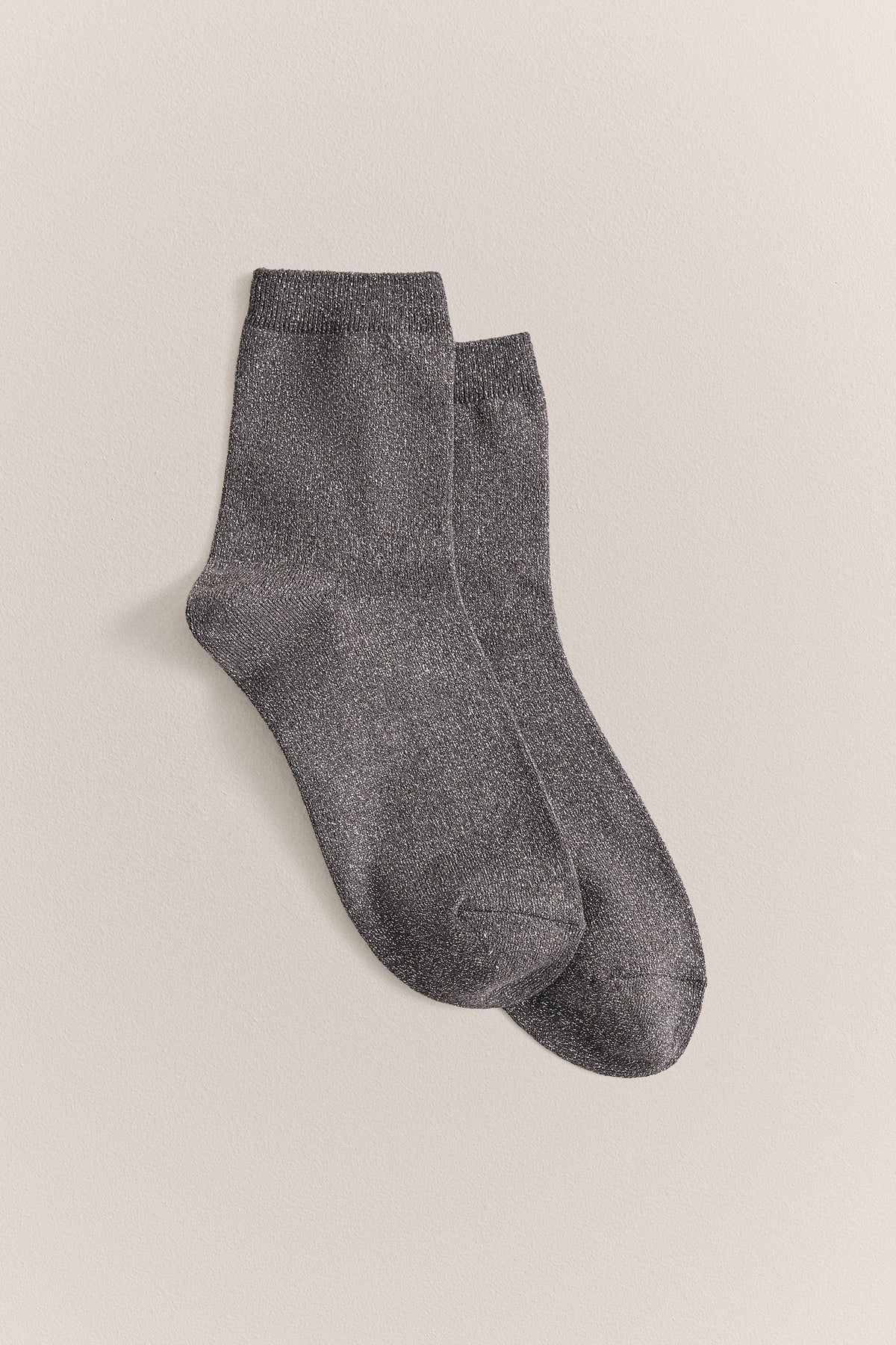Metallic Rib Crew Sock