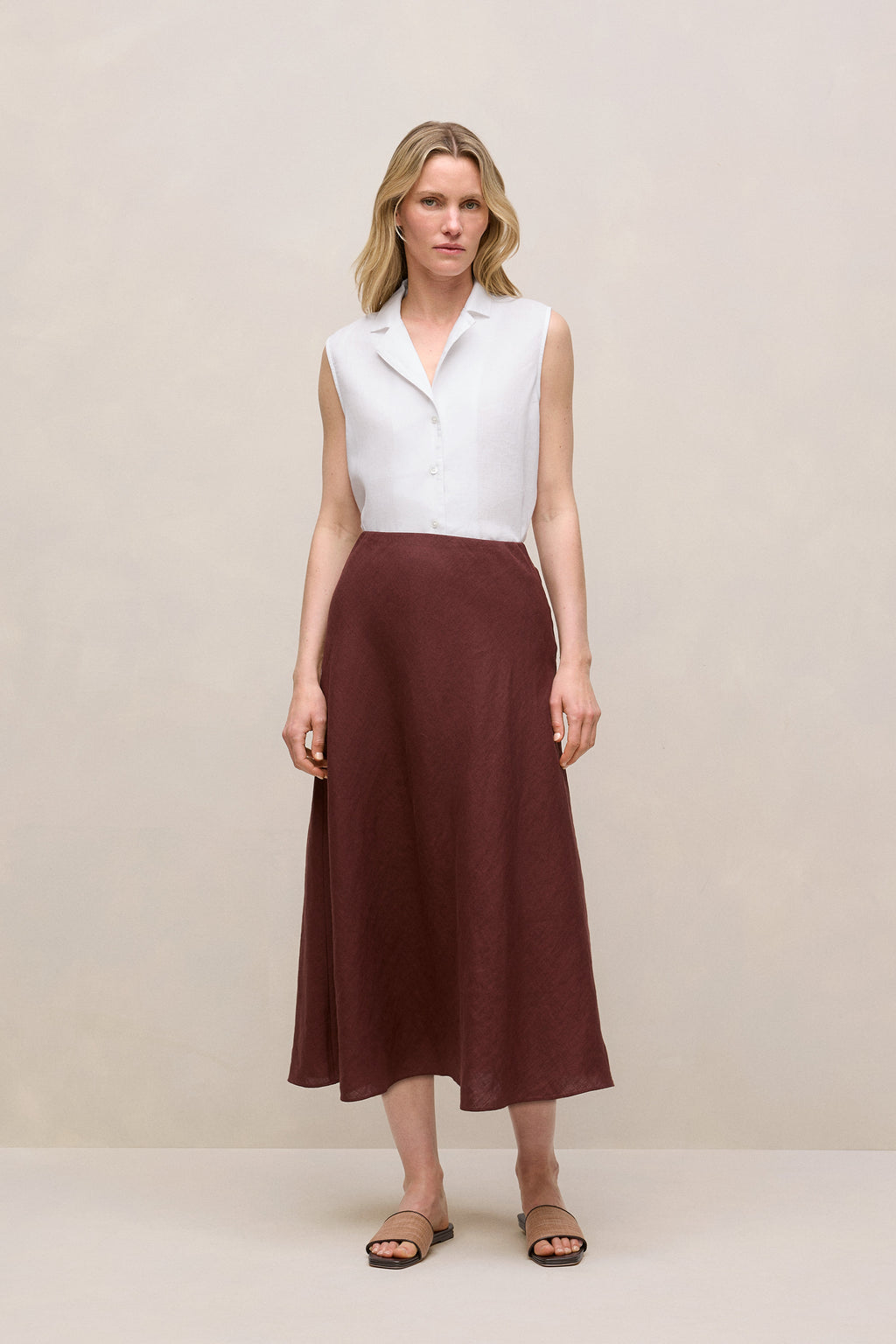 Linen Sleeveless Shirt