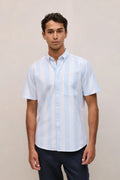 Stripe Monogram Short Sleeve Oxford Shirt