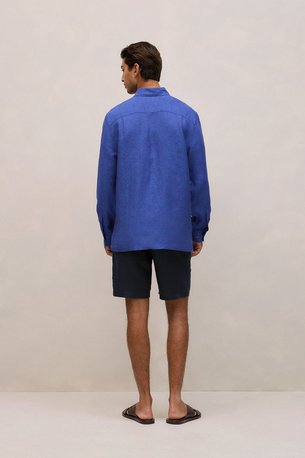 Linen End On End Half Placket Shirt