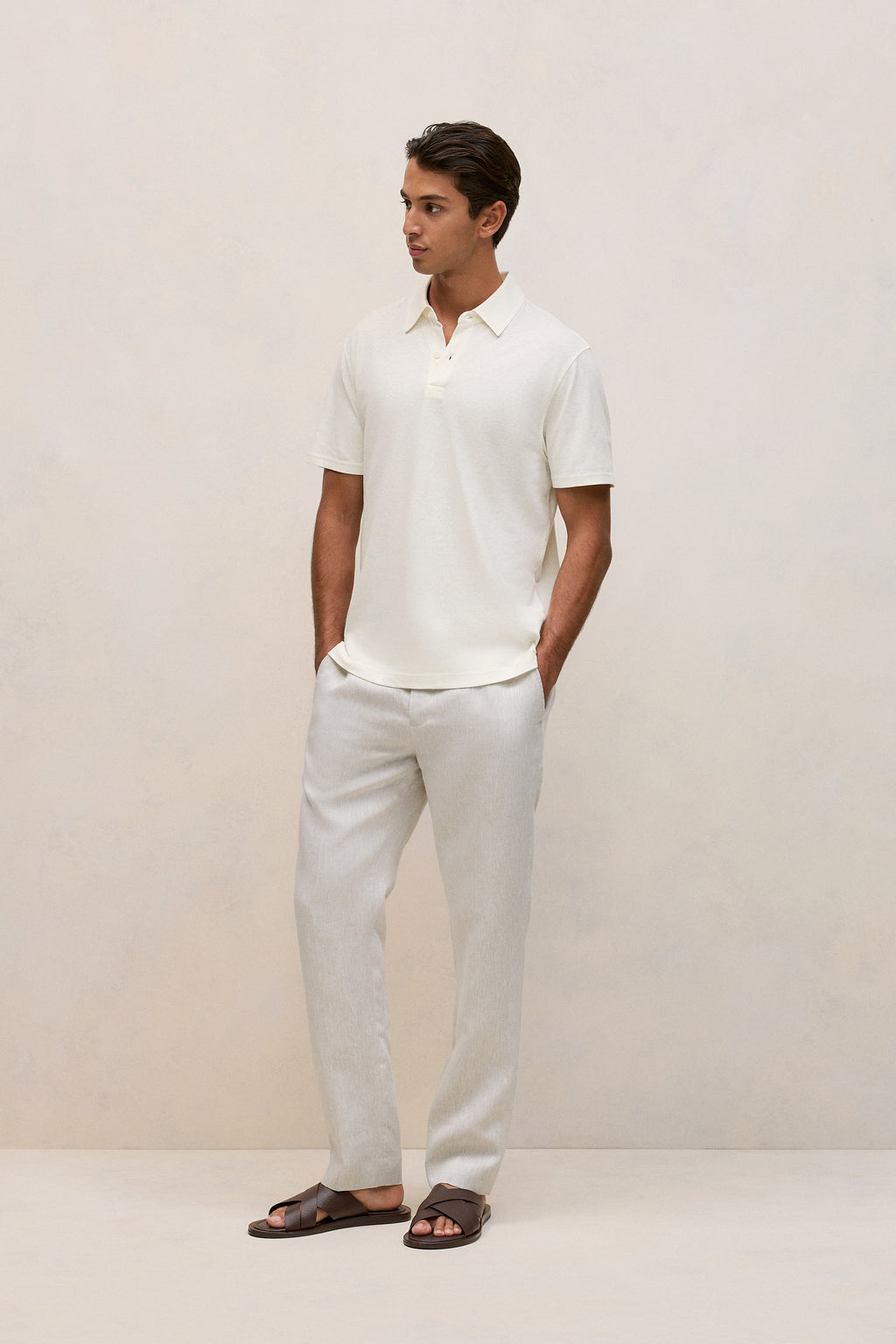 Linen Cotton Jersey Polo
