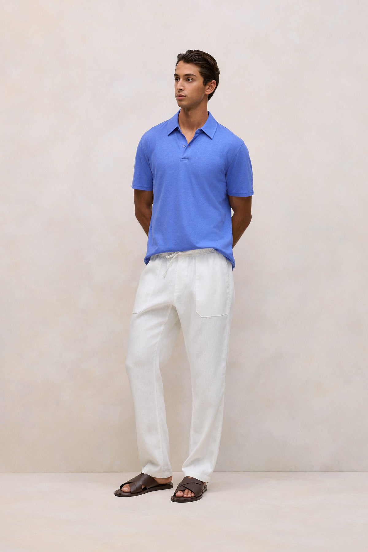 Linen Cotton Jersey Polo