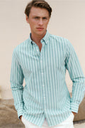 Regular Fit Yarn Dyed Stripe Oxford Shirt
