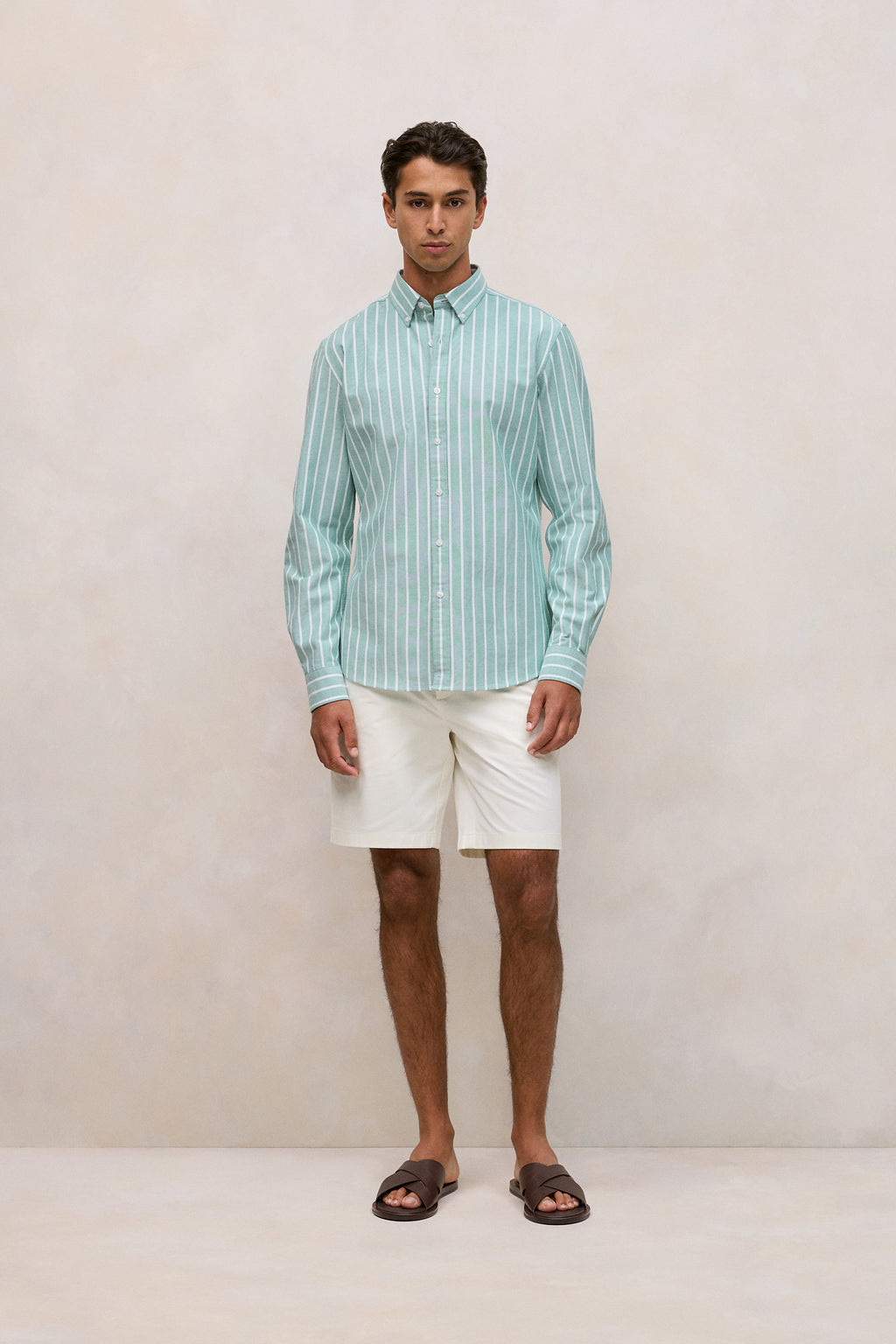 Regular Fit Yarn Dyed Stripe Oxford Shirt
