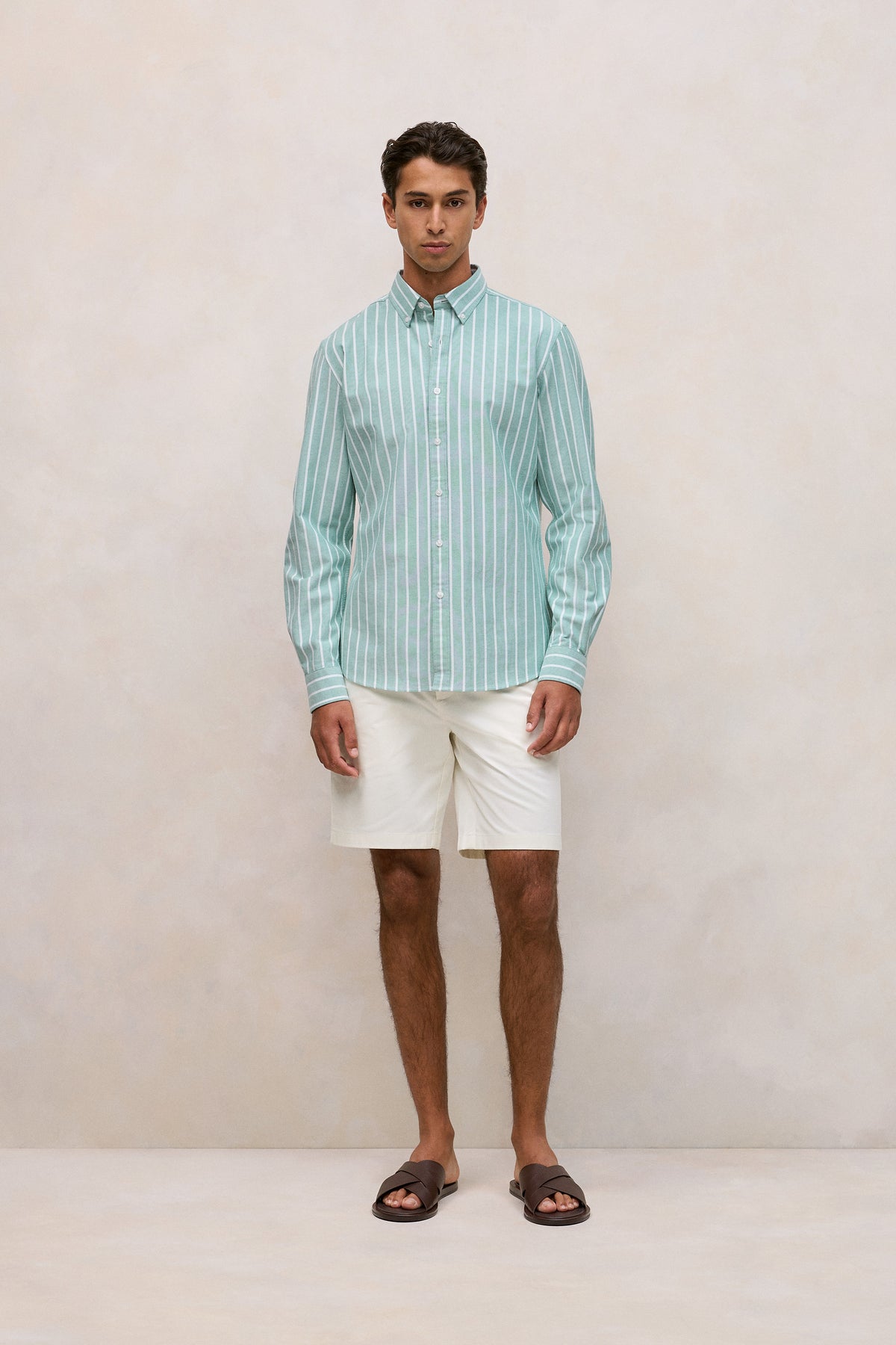 Regular Fit Yarn Dyed Stripe Oxford Shirt