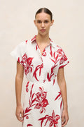 Wild Iris Linen Cap Sleeve Shirt