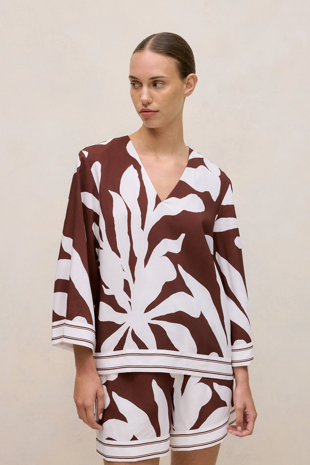 Wakame Border Stripe Popover Top