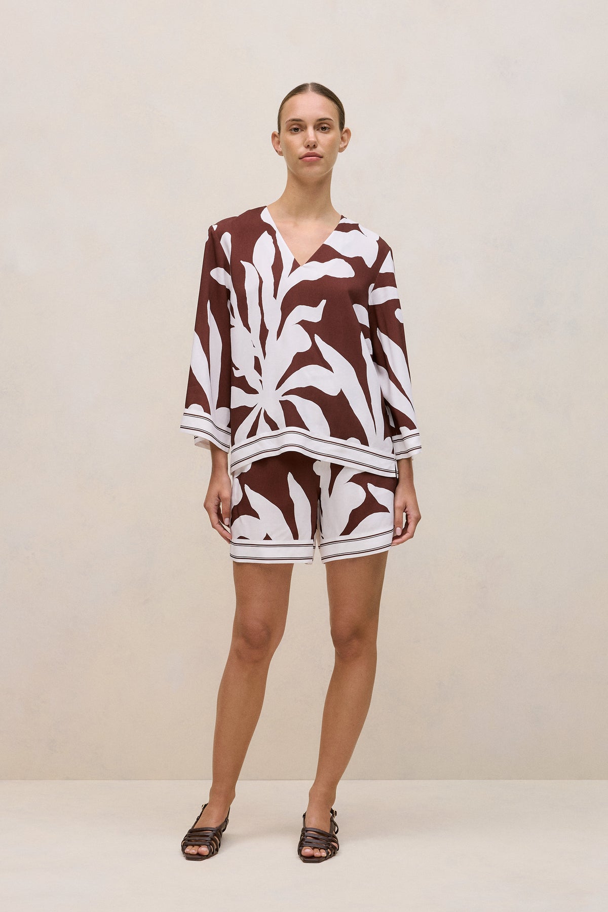 Wakame Border Stripe Popover Top
