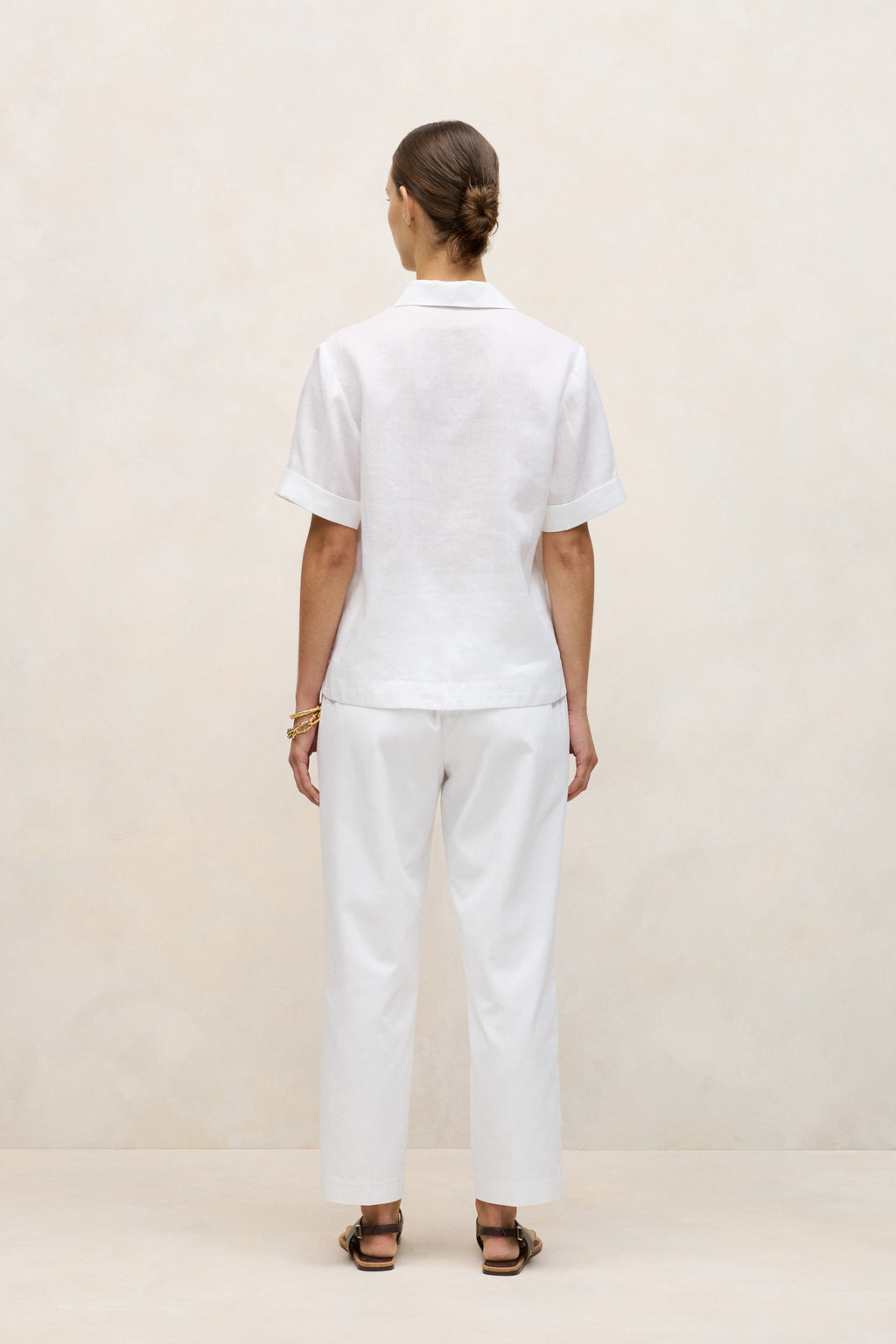 Ramie Collared Popover Shirt