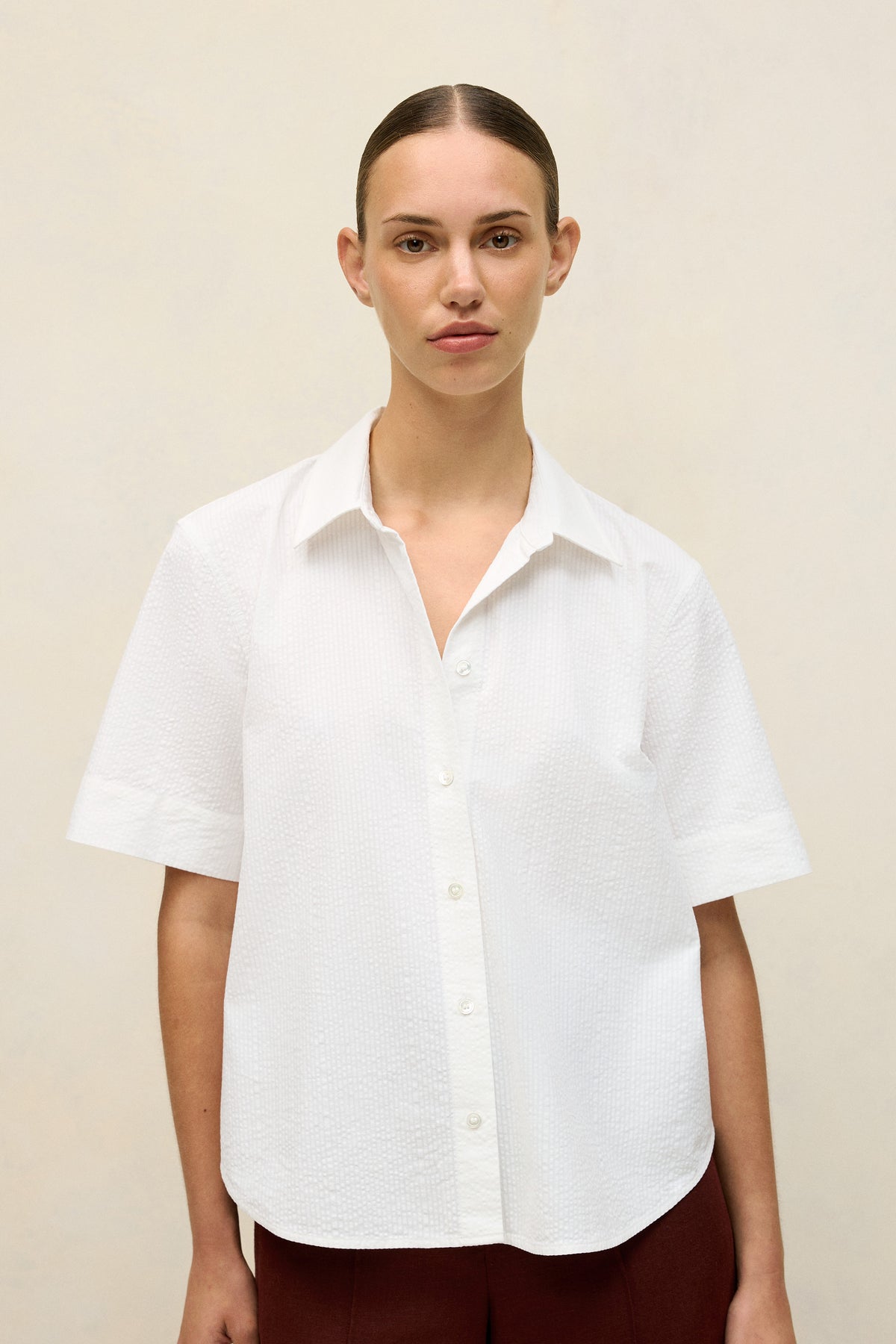 Cotton Seersucker Short Sleeve Shirt