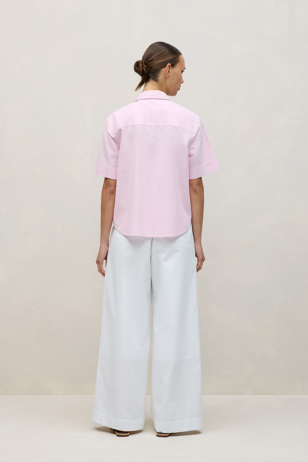 Cotton Seersucker Short Sleeve Shirt