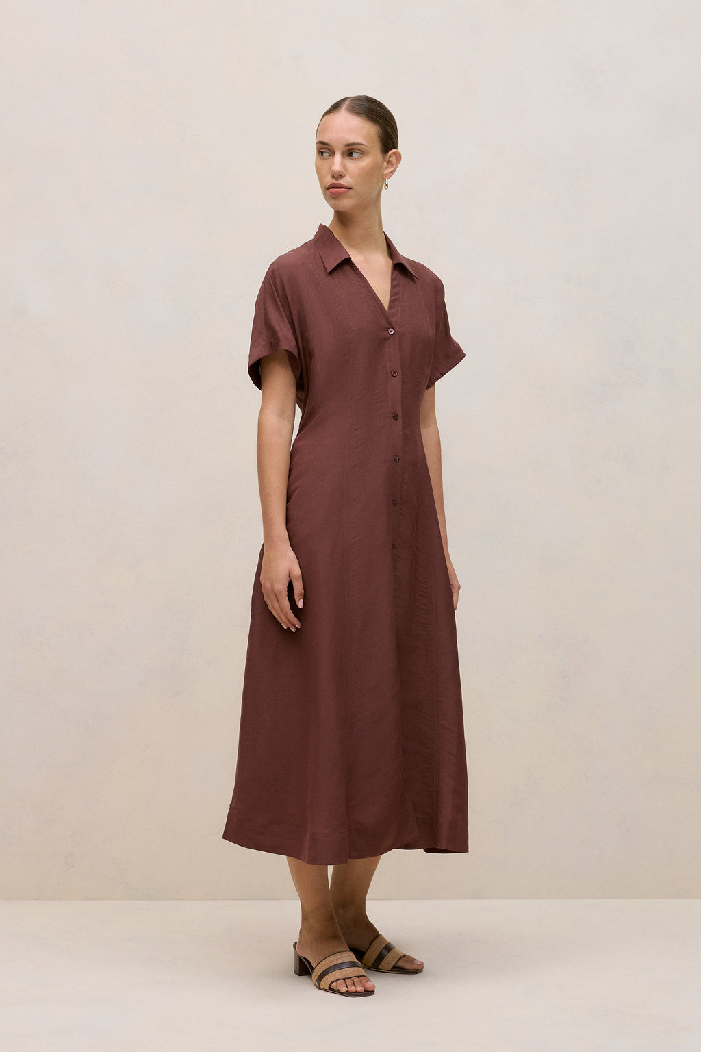 Soft Seam Detail Shirt Dress
