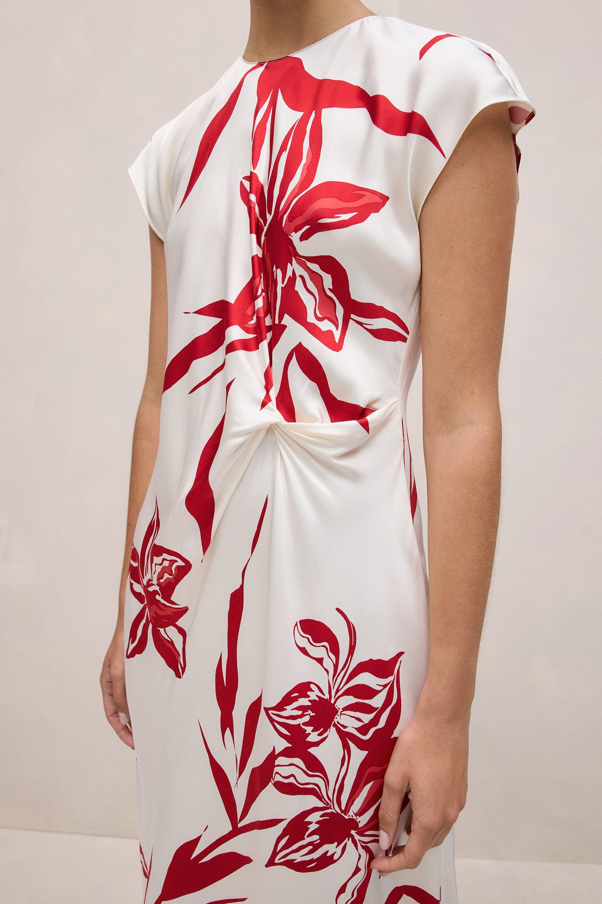 Wild Iris Twist Front Column Dress