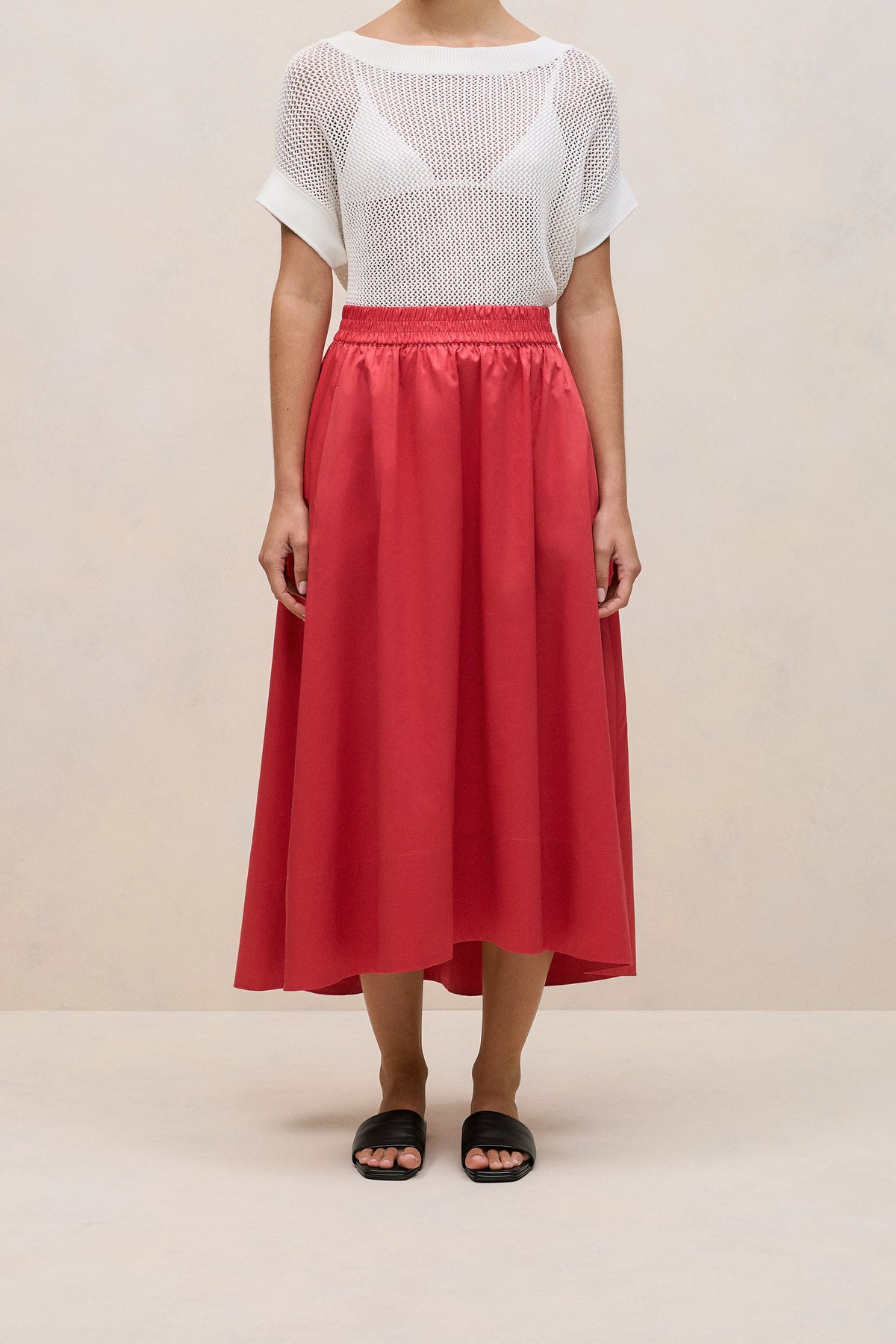 Cotton Sateen Waterfall Skirt