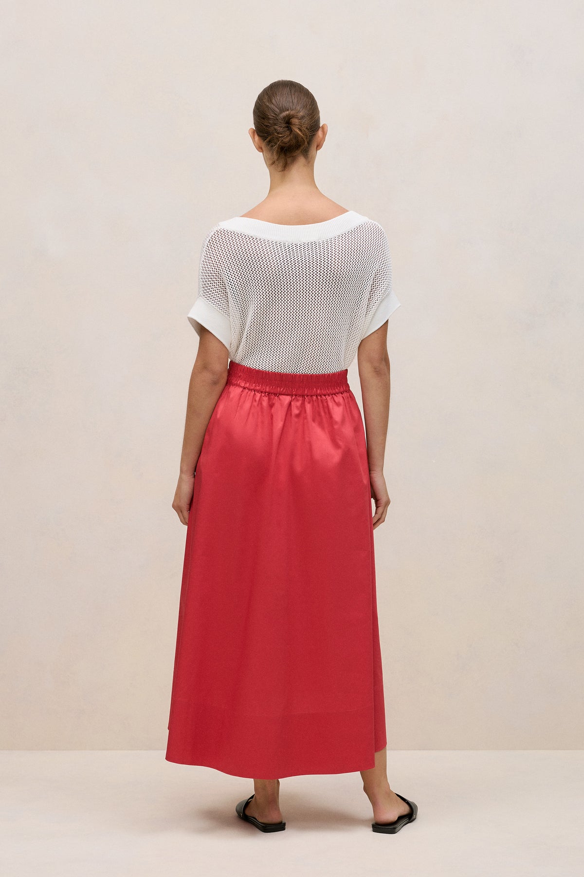 Cotton Sateen Waterfall Skirt