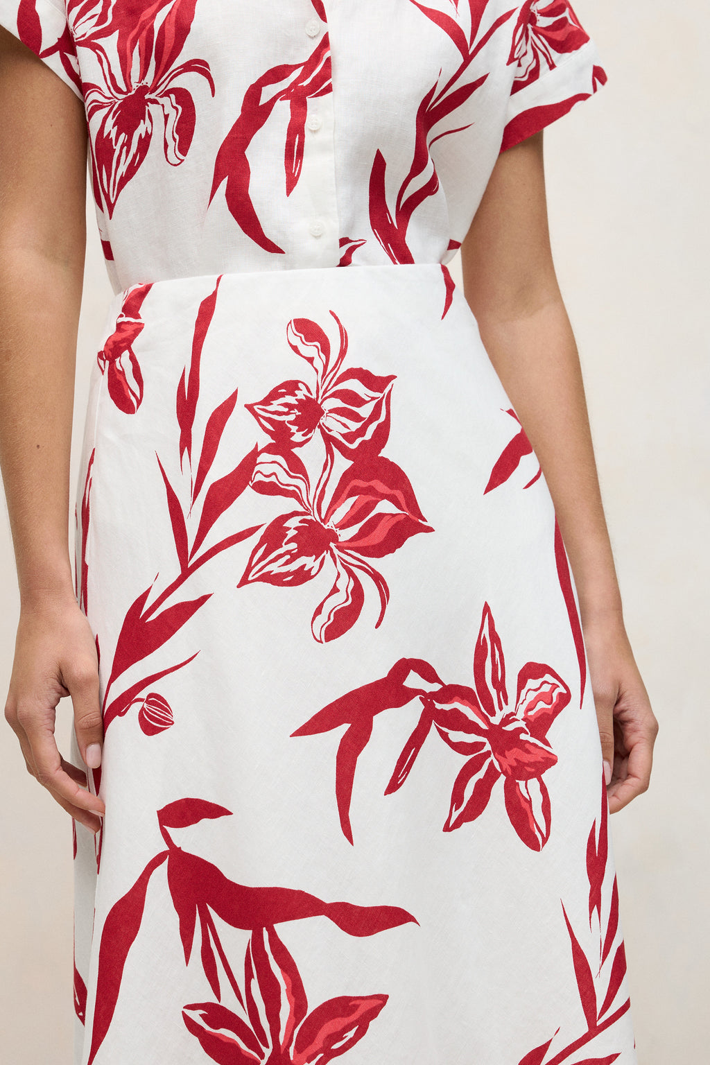 Wild Iris Linen Bias Skirt