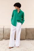 Linen Drawcord Wide Leg Pant