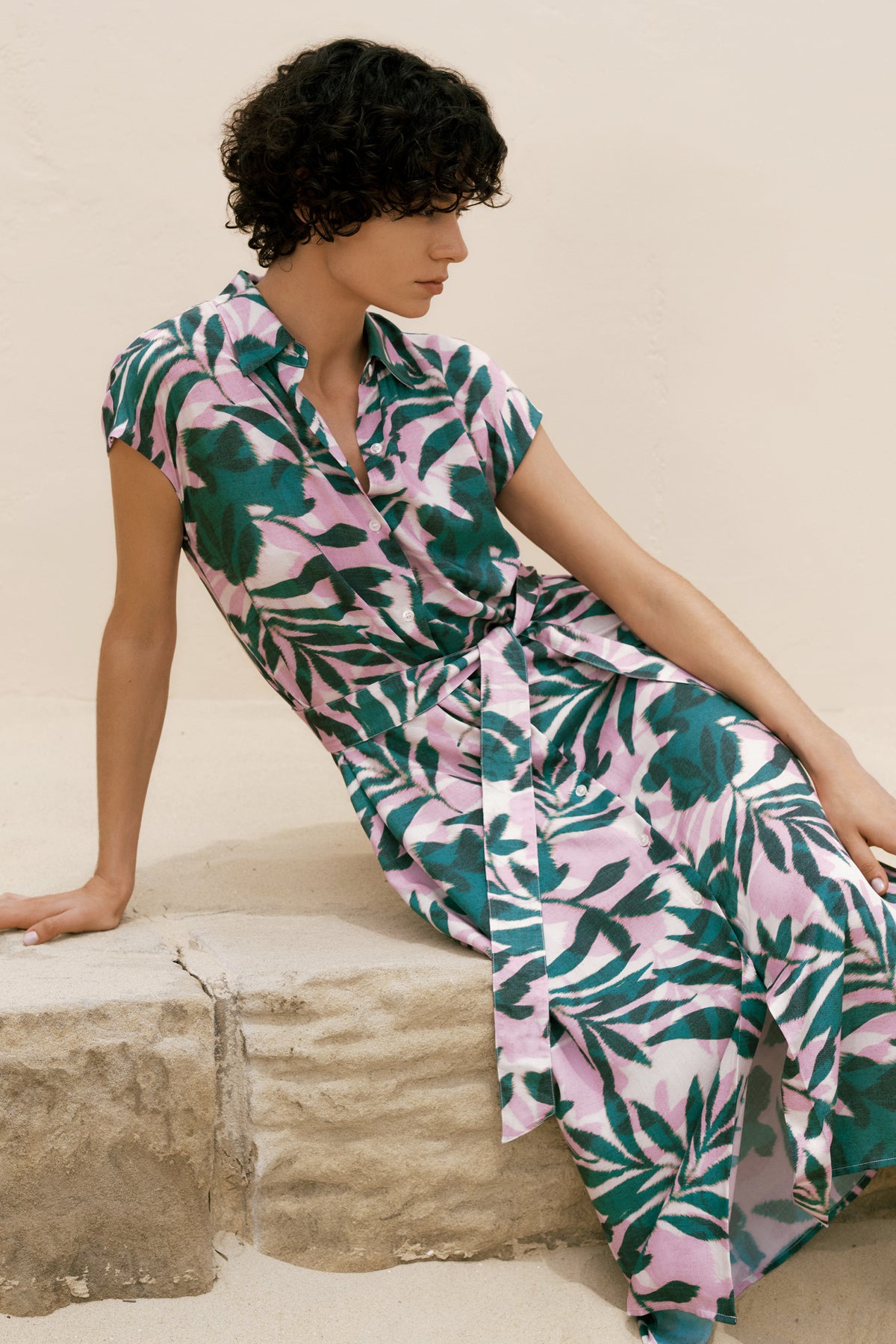 Arbour Cap Sleeve Midi Shirt Dress