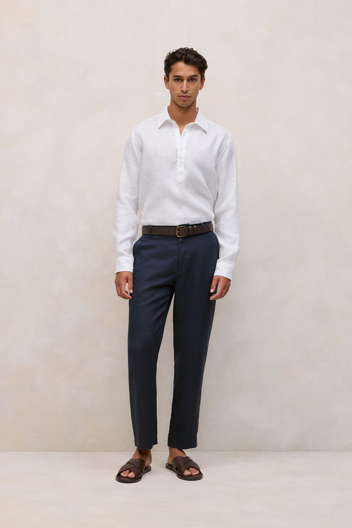 Linen Half Placket Shirt