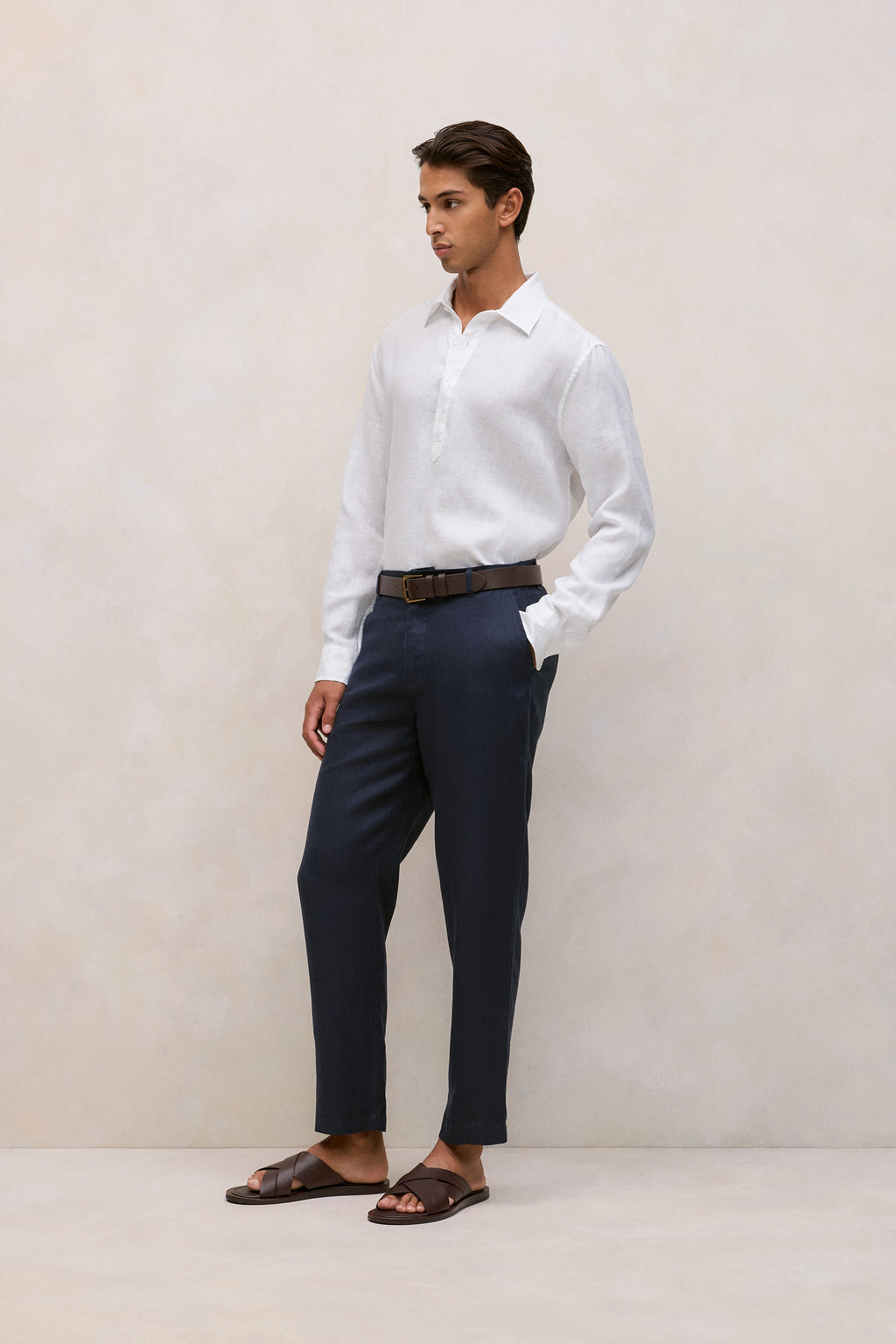Linen Half Placket Shirt
