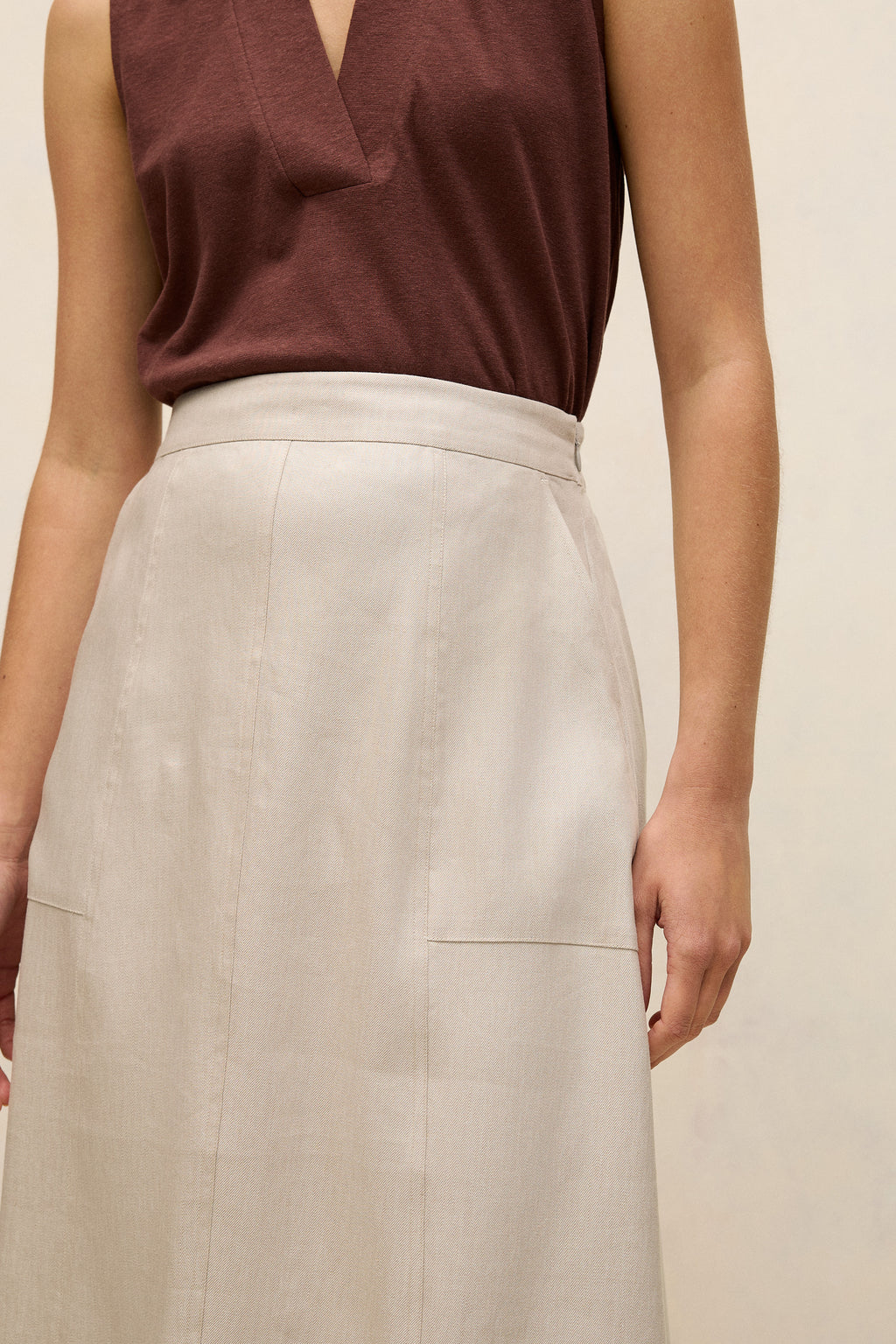 Yarn Dyed Linen Blend Skirt