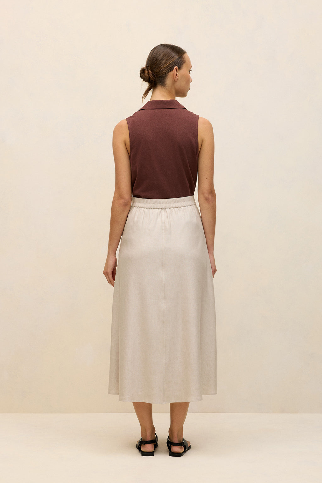 Yarn Dyed Linen Blend Skirt